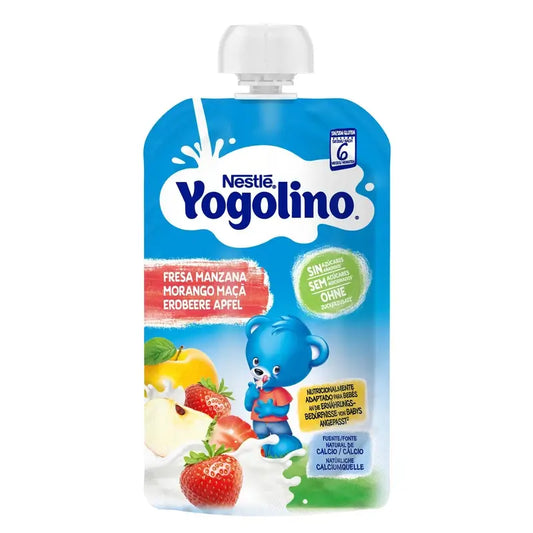 Yogolino Sachet Fraise Pomme Non Sucré, 100g