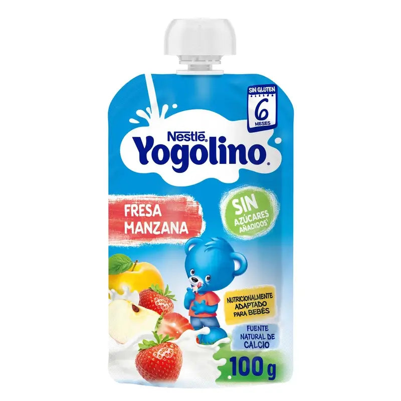 Yogolino Sachet Fraise Pomme Non Sucré, 100g