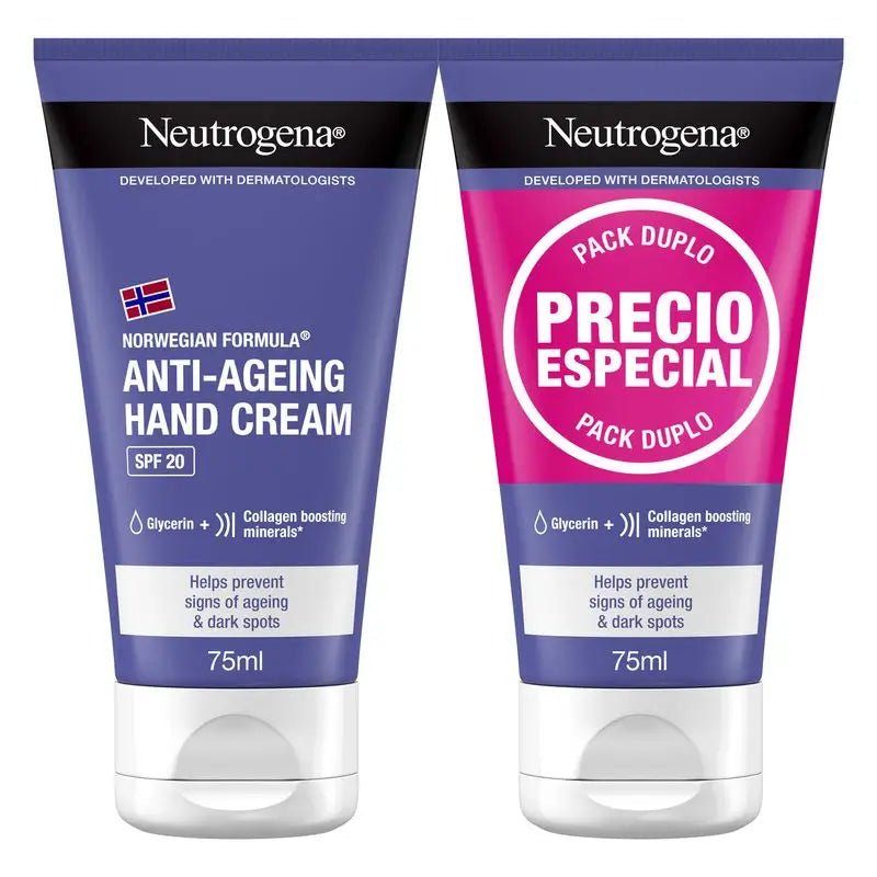 Neutrogena Anti-Ageing Hand Cream SPF20, 2 x 75 ml
