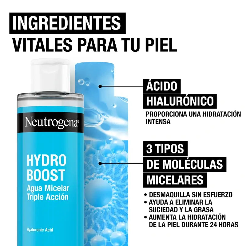Neutrogena Hydro Boost Facial Cleansing Micellar Make-Up Remover Water, 400 ml