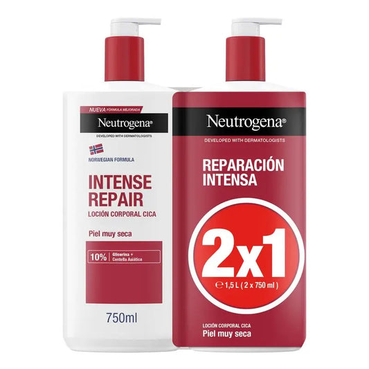 Neutrogena Neutrogena Very Dry Skin Repairing Moisturising Body Cream Cica, Pack 2x750 ml