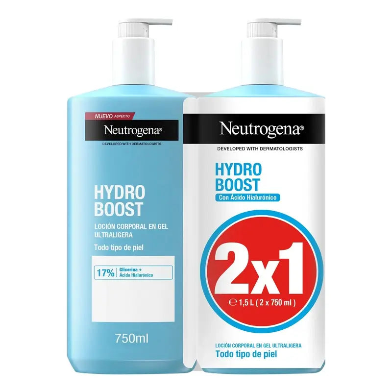 Neutrogena Hydro Boost Ultralight Body Cream Gel, 2x750ml