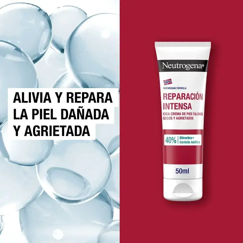 Neutrogena Intense Repair Cica Cracked Heel Foot Cream, 2X50 Ml