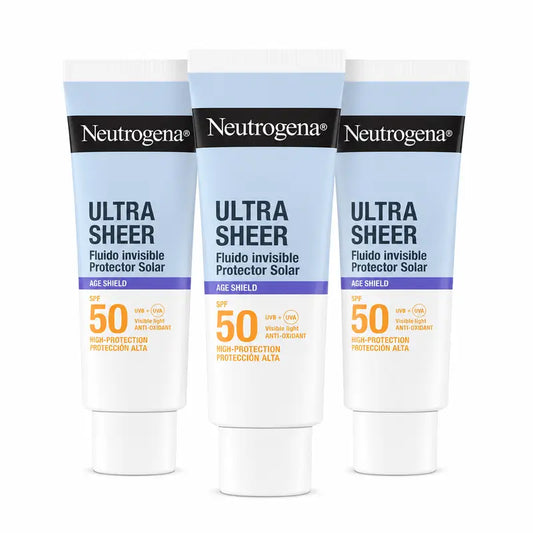 Neutrogena Ultra Sheer Fluide invisible anti-âge SPF 50, lot de 3 x 50 ml