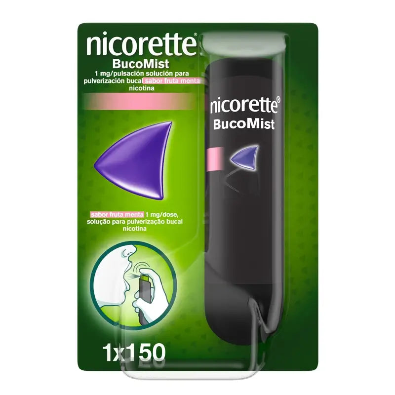 Nicorette® BucoMist 1 mg/pulpe solution pour pulvérisation buccale arôme menthe-fruit