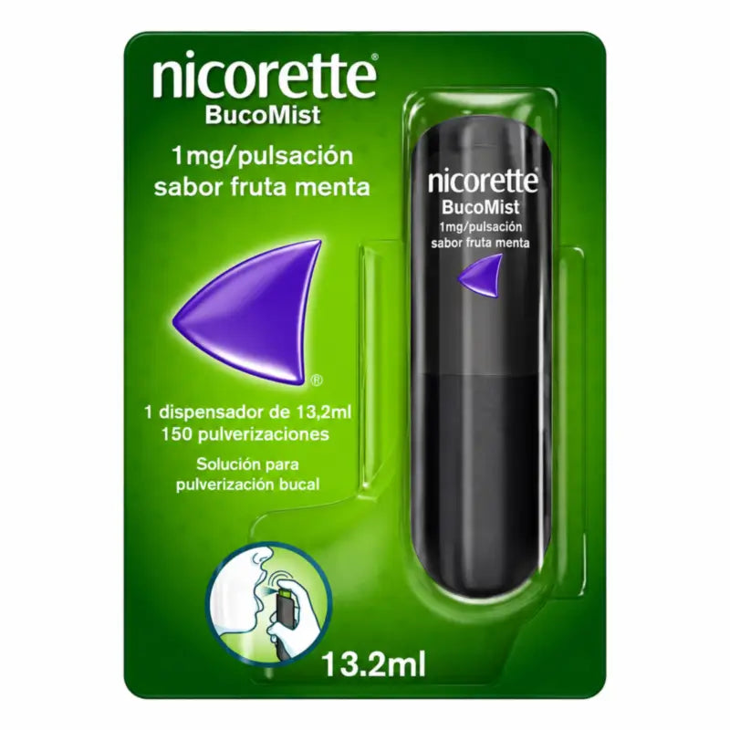 Nicorette® BucoMist 1 mg/pulpe solution pour pulvérisation buccale arôme menthe-fruit