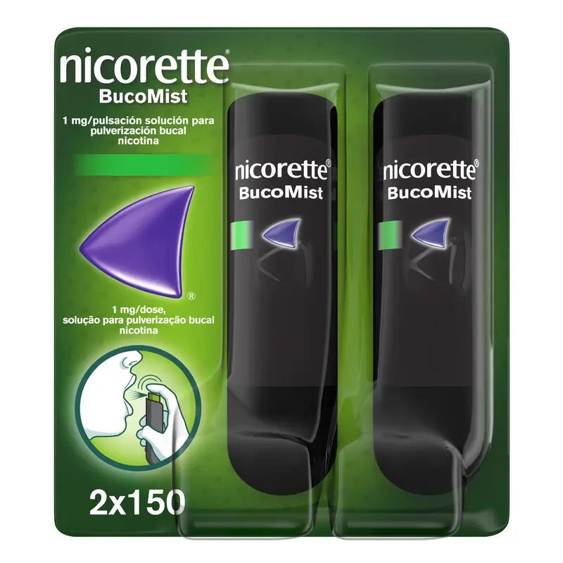 Nicorette® BucoMist 1 mg/pulsation solution pour pulvérisation buccale. Paquet de 2