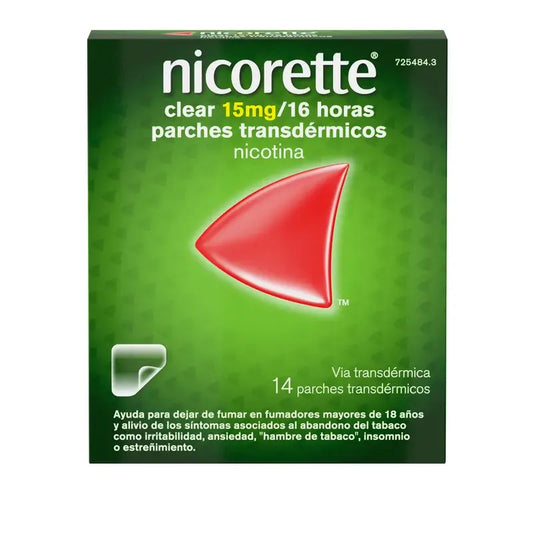 Nicorette Clear 15 mg/16 heures, 14 patchs transdermiques