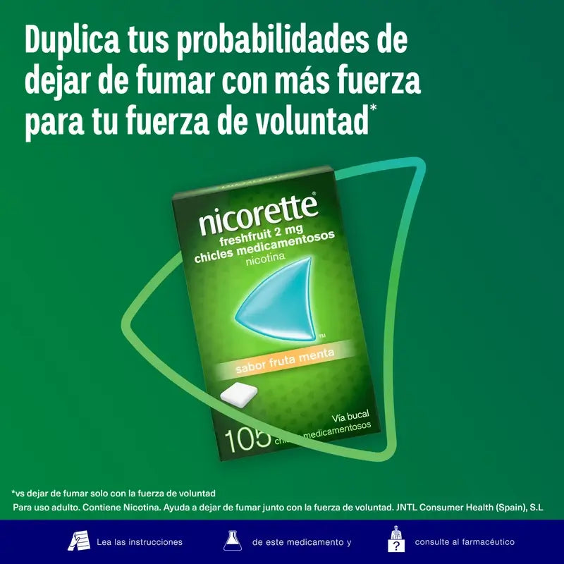 Nicorette Freshfruit 2 mg 105 Gomme à mâcher