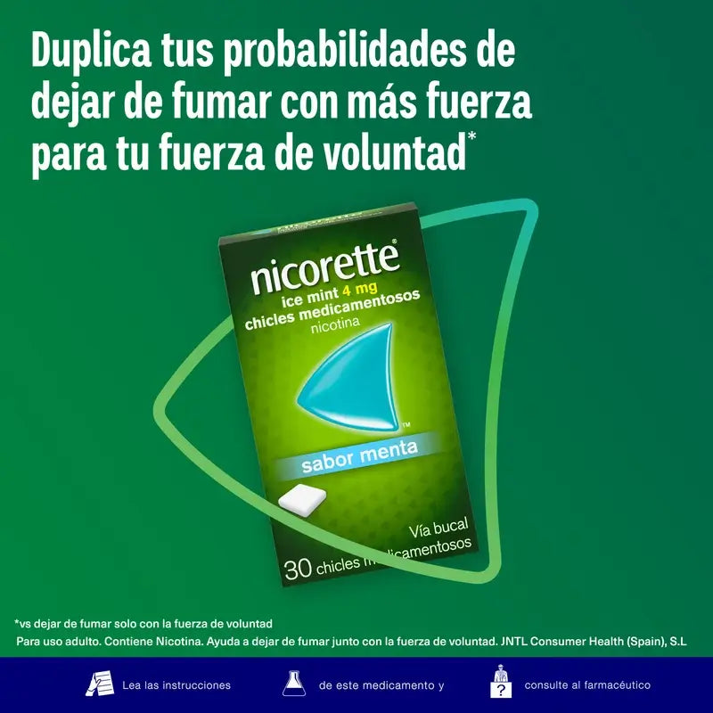 Nicorette Ice Mint 4 mg 30 gommes à mâcher