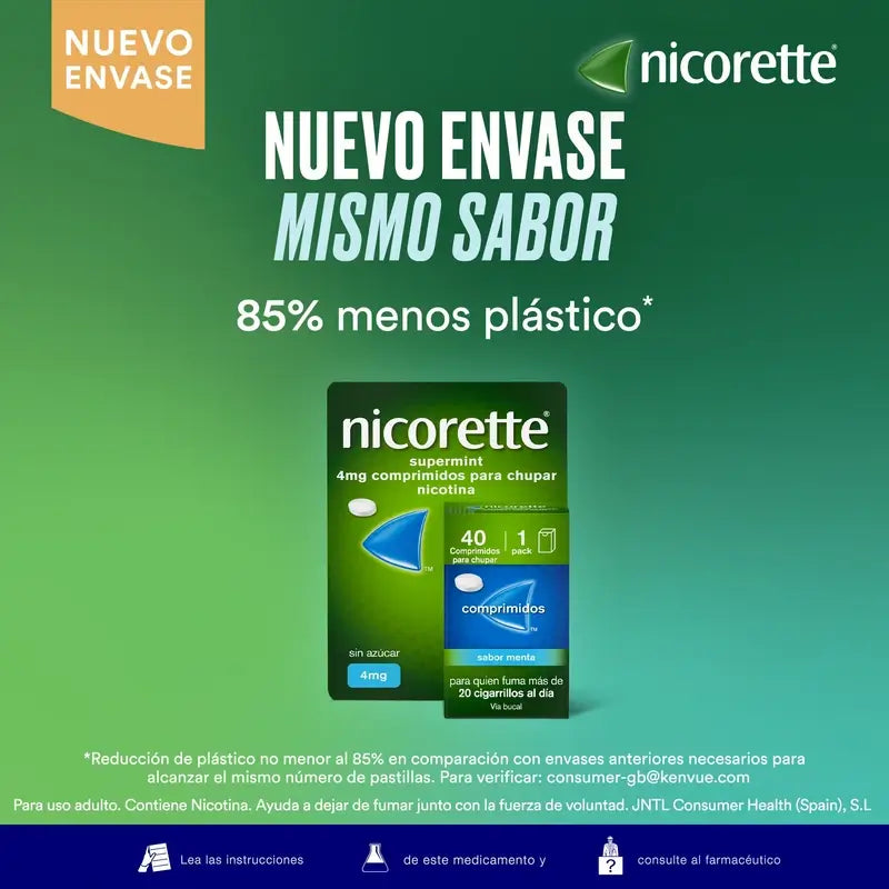 New packaging Nicorette® Supermint 4 mg , 40 tablets