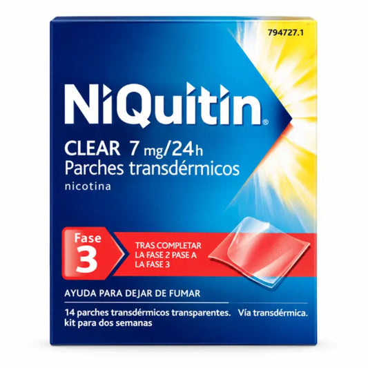 Niquitin Clear 7 mg, 14 patchs transdermiques 24H