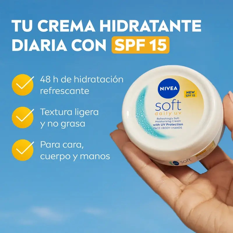 Nivea Soft Daily Uv Multi-Purpose Moisturising Cream Spf15 100Ml