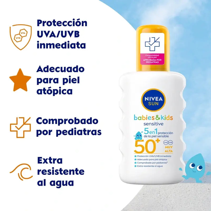 Nivea Sun Babies & Kids Sensitive Sun Spray Kids Spf50+ 200Ml