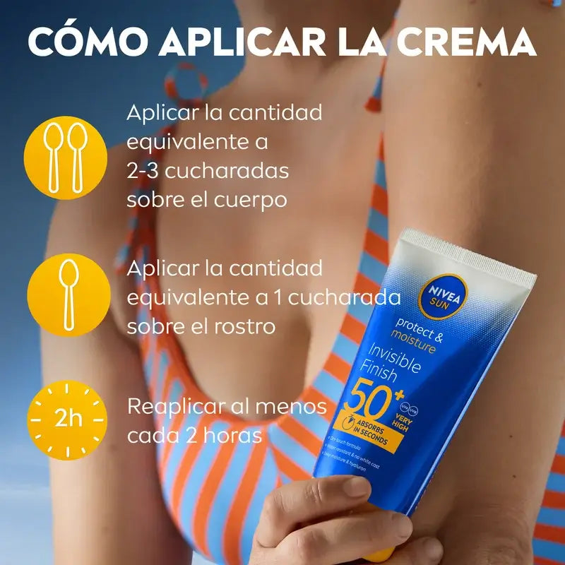 Nivea Sun Protect & Moisturise Invisible Finish Sun Lotion Spf50+ 150Ml