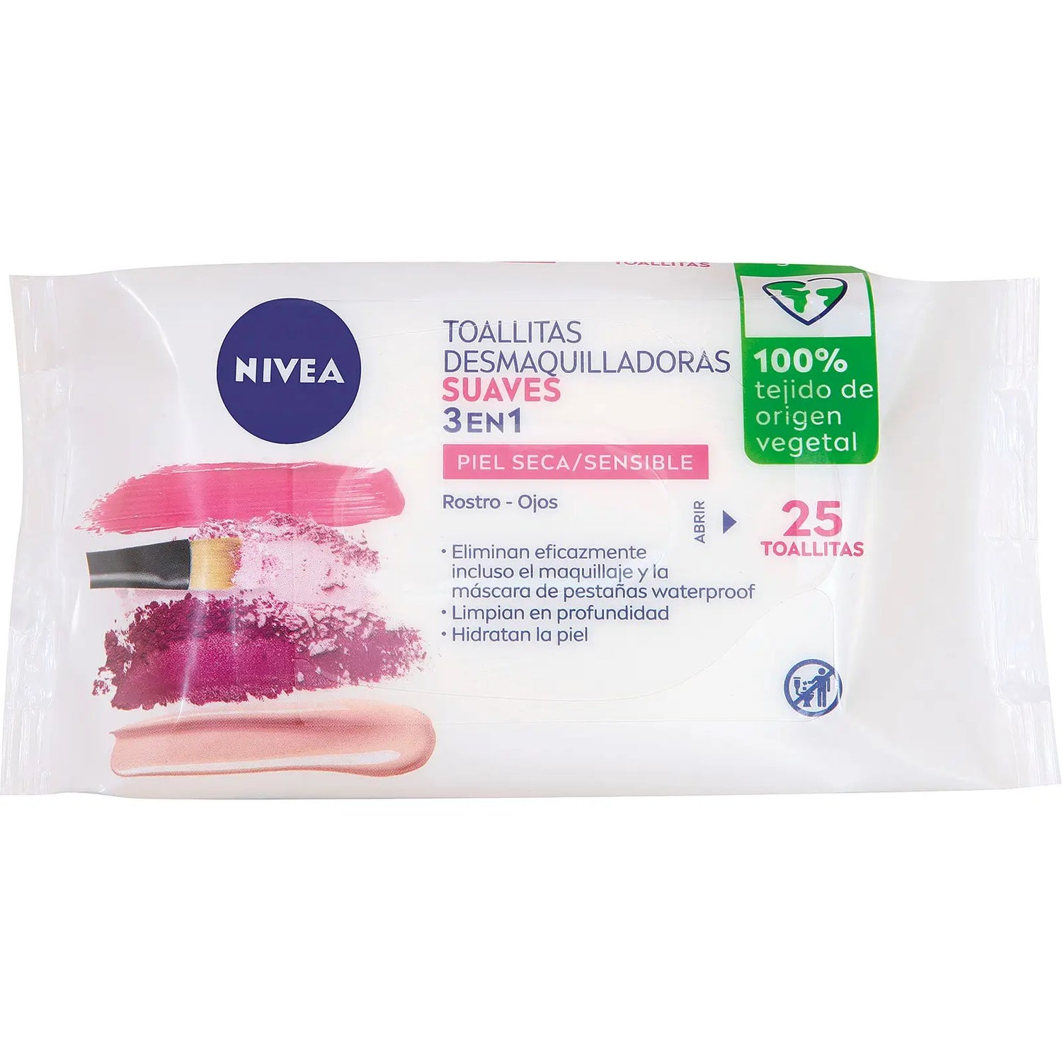 NIVEA Lingettes démaquillantes biodégradables - Douces (peau sèche/sensible)