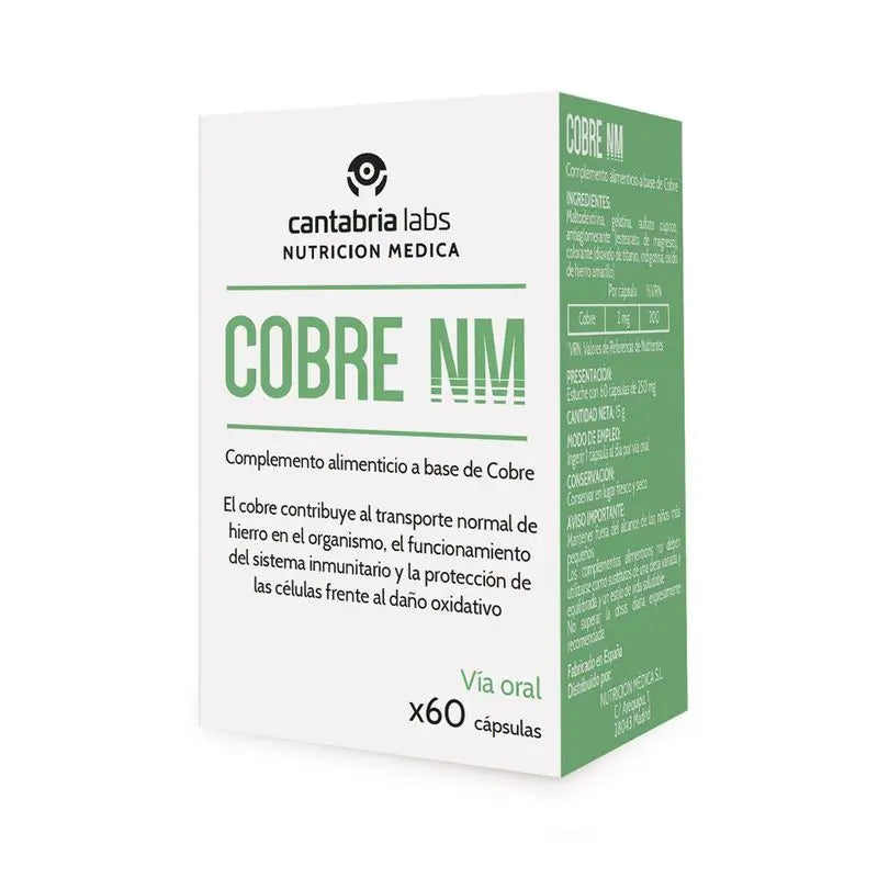 Cuivre NM 60 Capsules, Cantabria Labs Medical Nutrition