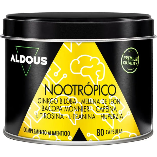 Aldous Labs Nootropic avec Ginkgo Biloba, Crinière de Lion, Caféine, Bacopa, Tyrosine, Théanine, Théanine et Huperzine A