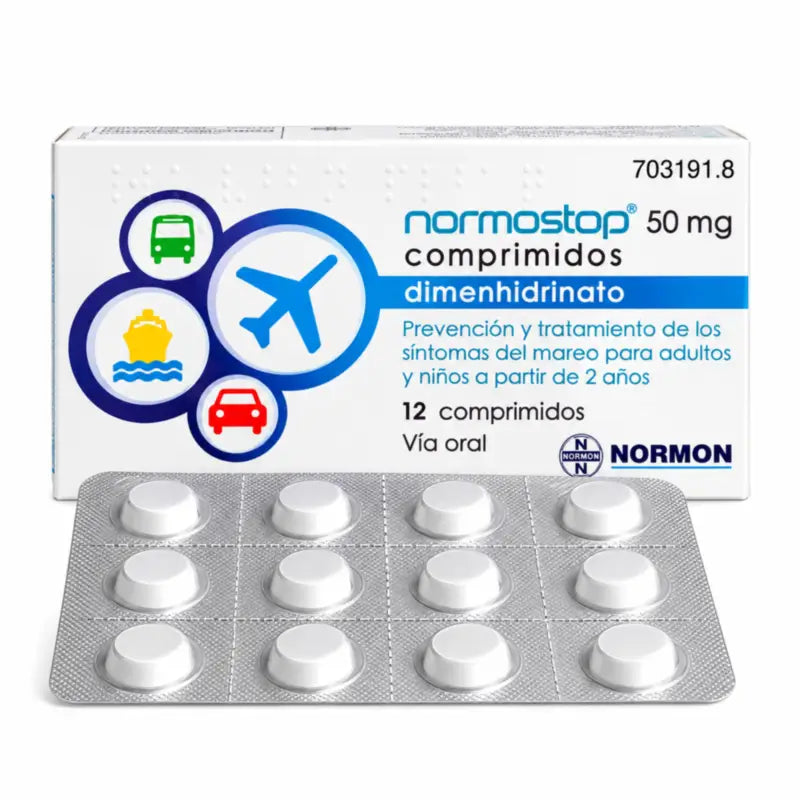 Normostop 50 mg Dimenhydrinate 12 comprimés
