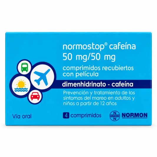 Normostop Caféine 50 mg/ 50 mg, 4 Comprimés pelliculés