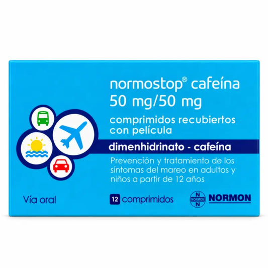 Normostop Caféine 50 mg/ 50 mg, 12 Comprimés pelliculés