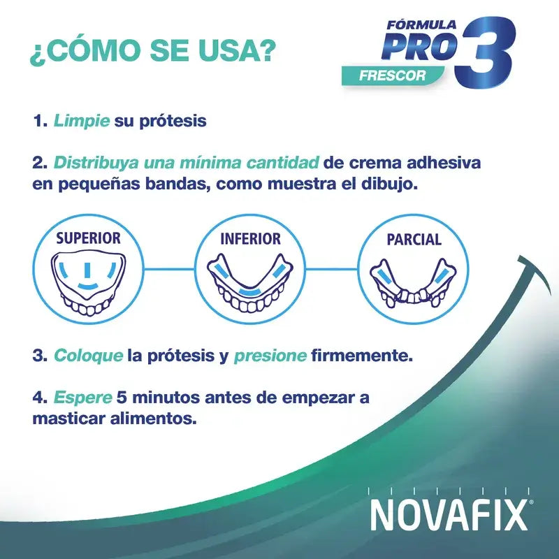 Novafix Pro 3 Crème adhésive pour prothèses dentaires Fraîcheur 50gr