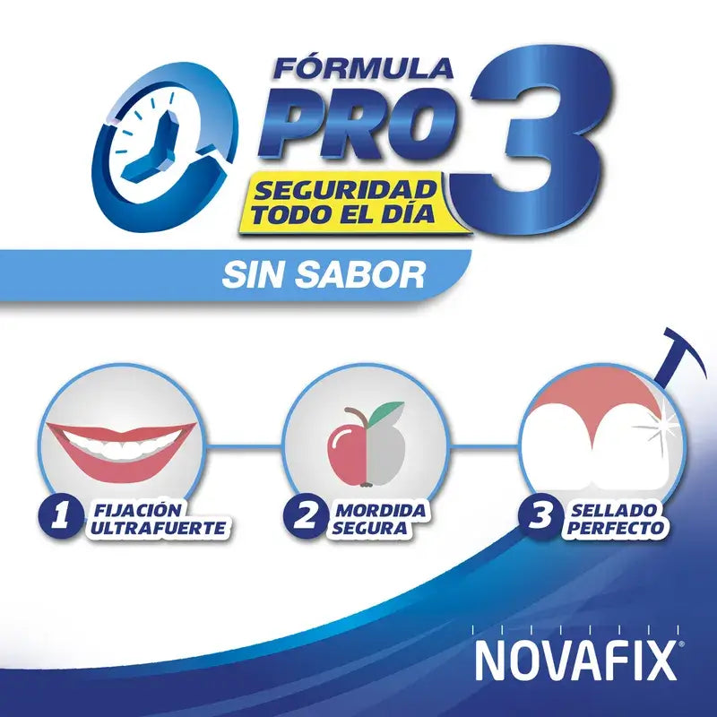 Novafix Pro3 Crème adhésive sans saveur pour prothèses dentaires, 50 g