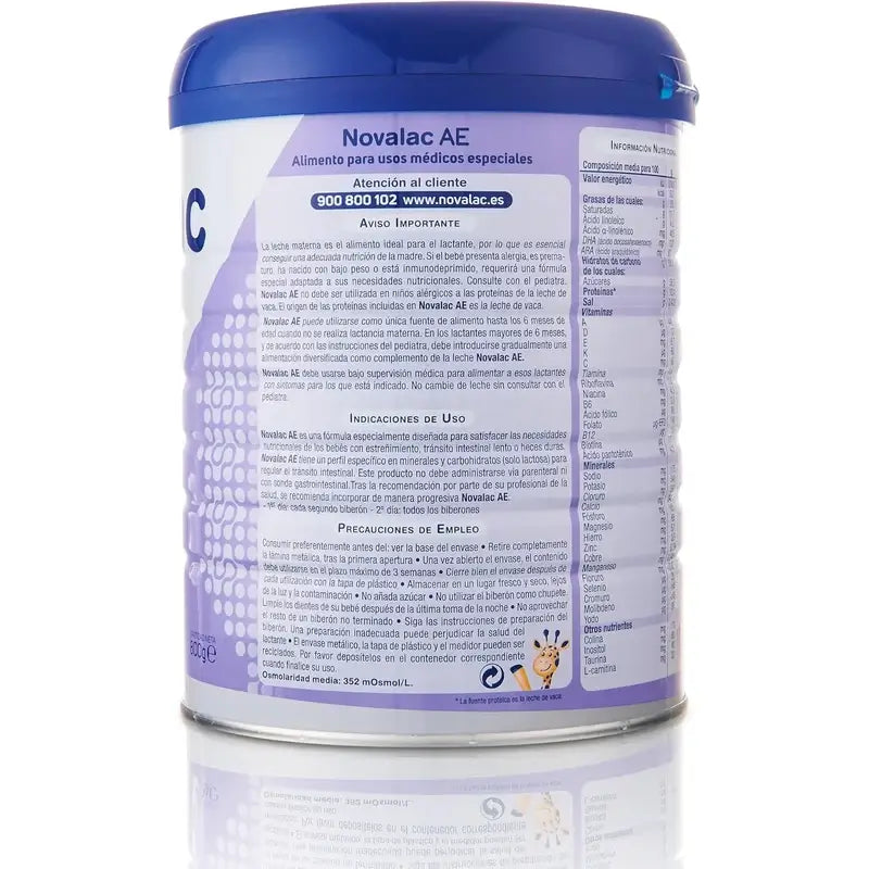 Novalac Ae Lait infantile 0-36 mois, anti-constipation, 800 g