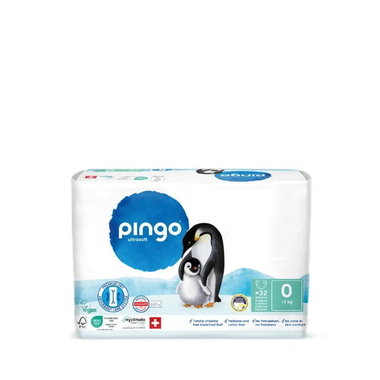 Couches écologiques Pingo, taille 0 (<3 kg), 32 unités