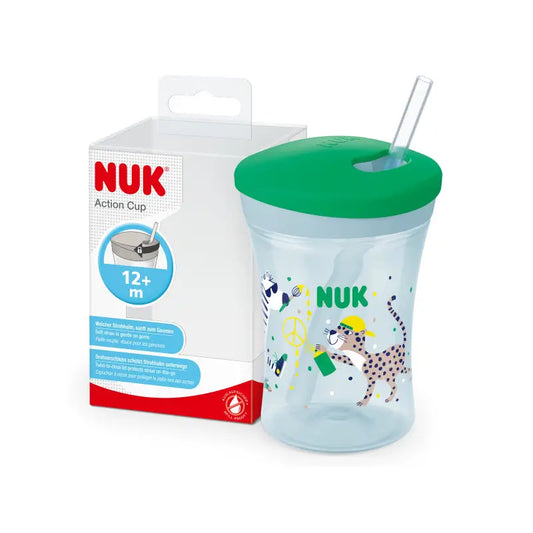 Nuk Action Cup Tasse d'apprentissage +12 mois Léopard (vert), 230 ml