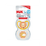 Sucette Nuk Space Leon/Sun T2 6-18M Silicone , 2 unités
