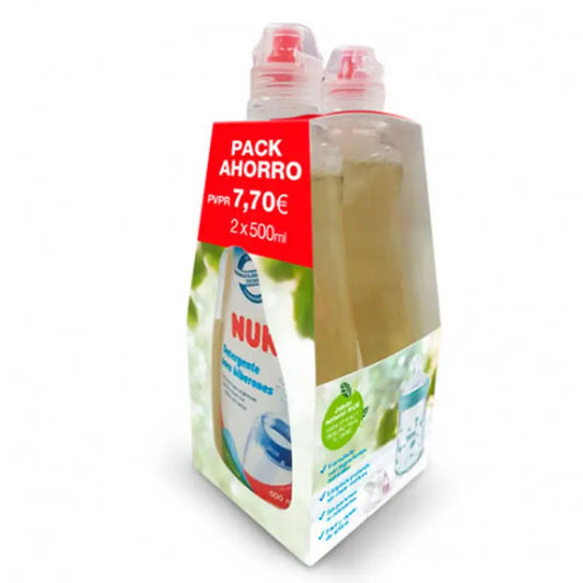 NUK 2X1 Teat and Bottle Cleaning Detergent 2X500ml