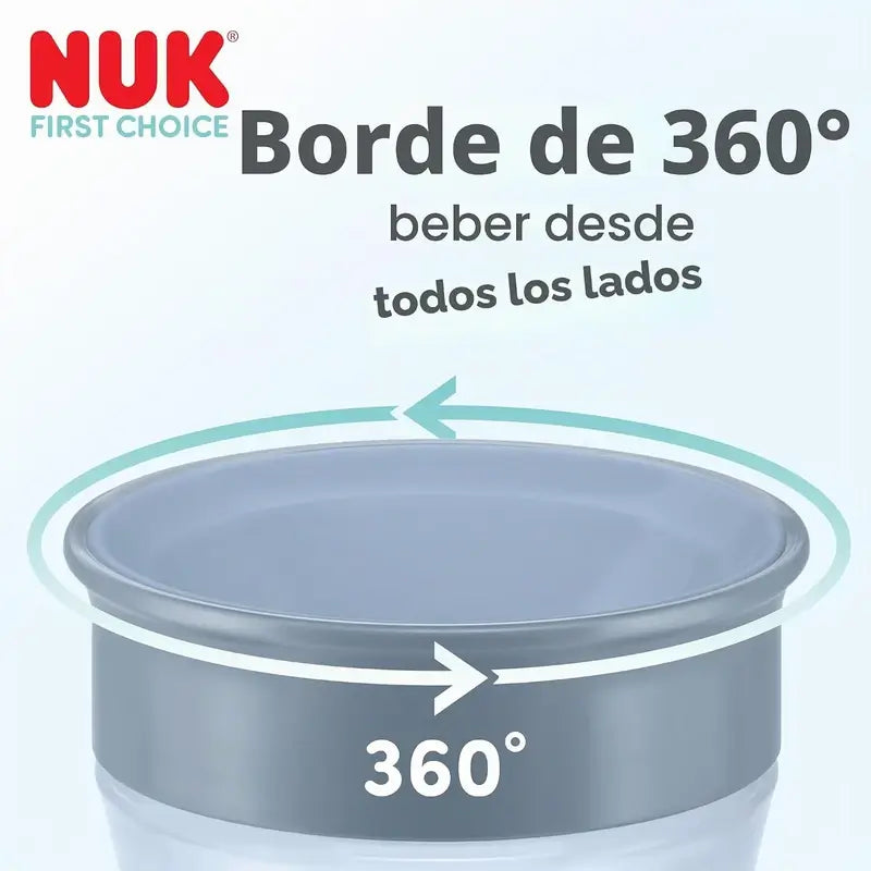 NUK Magic Cup Mickey Mouse - Tasse d'apprentissage 230 ml 8 mois et plus - Gris
