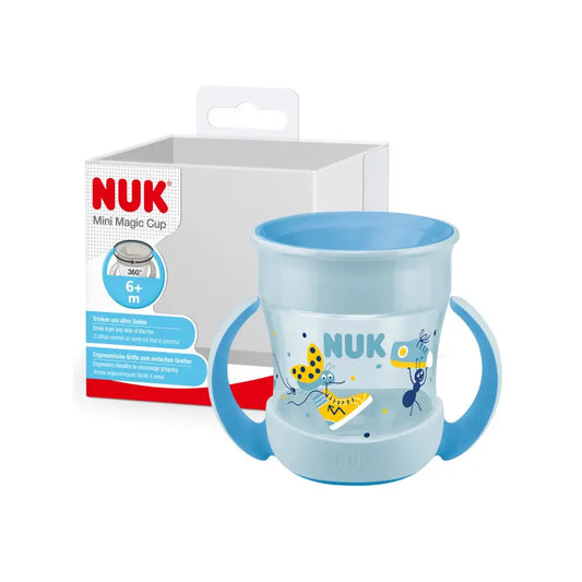 Nuk Mini Magic Cup : tasse d'apprentissage +6 mois, bleue, 160 ml