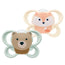 Sucette NUK Perfect Match Air en silicone T0 0-2 mois Renard/Ours, lot de 2