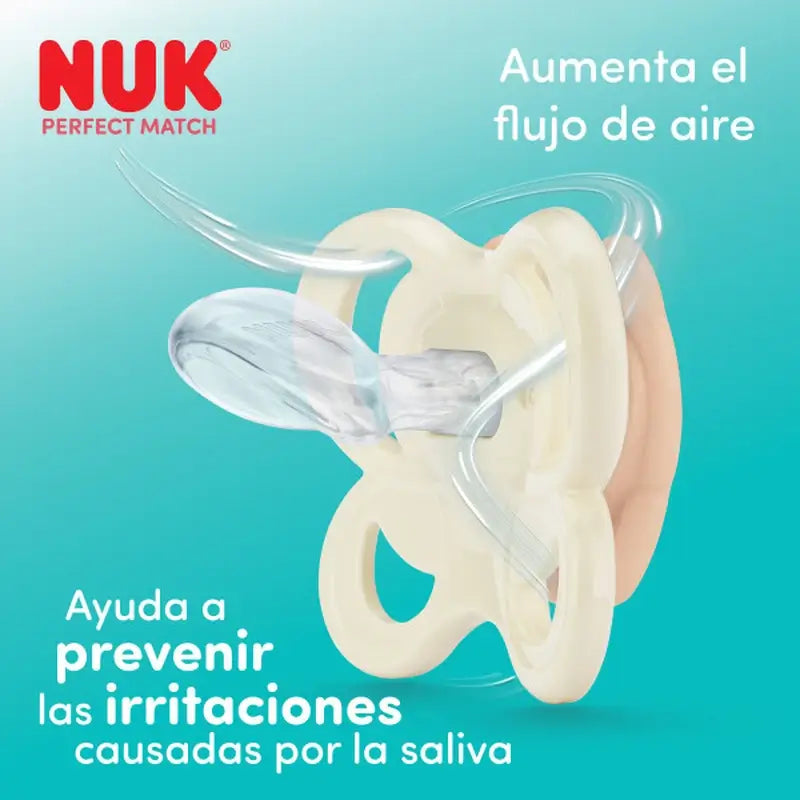 Sucette NUK Perfect Match Air en silicone T1 0-6 mois Ours/Grenouille, lot de 2