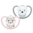 Sucette NUK Perfect Match Air en silicone T3 18-36 mois Chat/Ours polaire, lot de 2