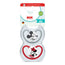 Sucette NUK Perfect Match Air en silicone T3 18-36 mois Mickey Mouse rouge/gris, lot de 2