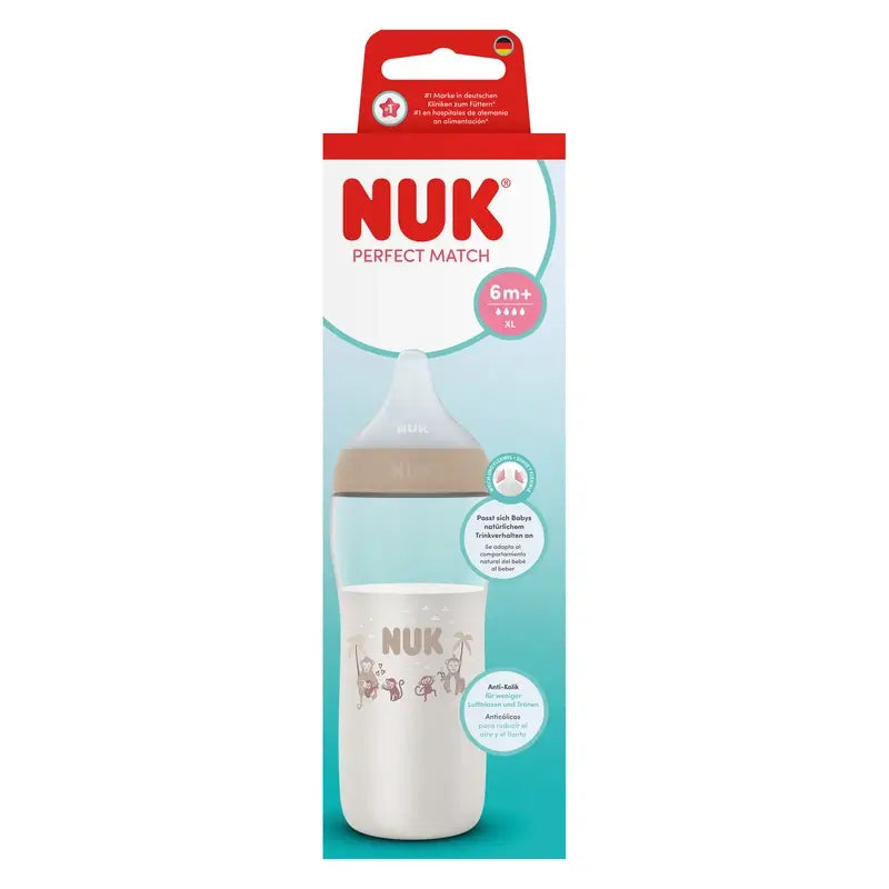 Biberon NUK Perfect Match 360 ml, tétine XL, 6 mois et plus, Mono