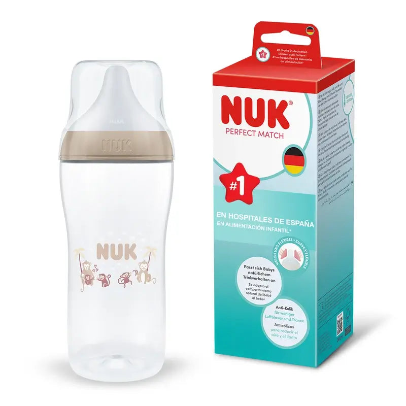 Biberon NUK Perfect Match 360 ml, tétine XL, 6 mois et plus, Mono