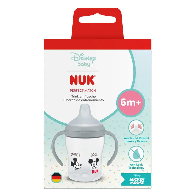 Biberon d'apprentissage NUK Perfect Match 150 ml 6 mois et plus Mickey Mouse Gris