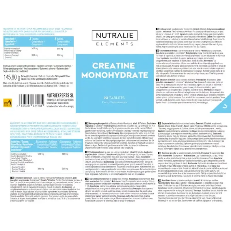 Nutralie Créatine Monohydrate 6000Mg, 90 comprimés