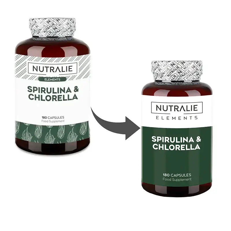 Nutralie Spirulina & Chlorella Energy & Strength 1800Mg , 180 gélules