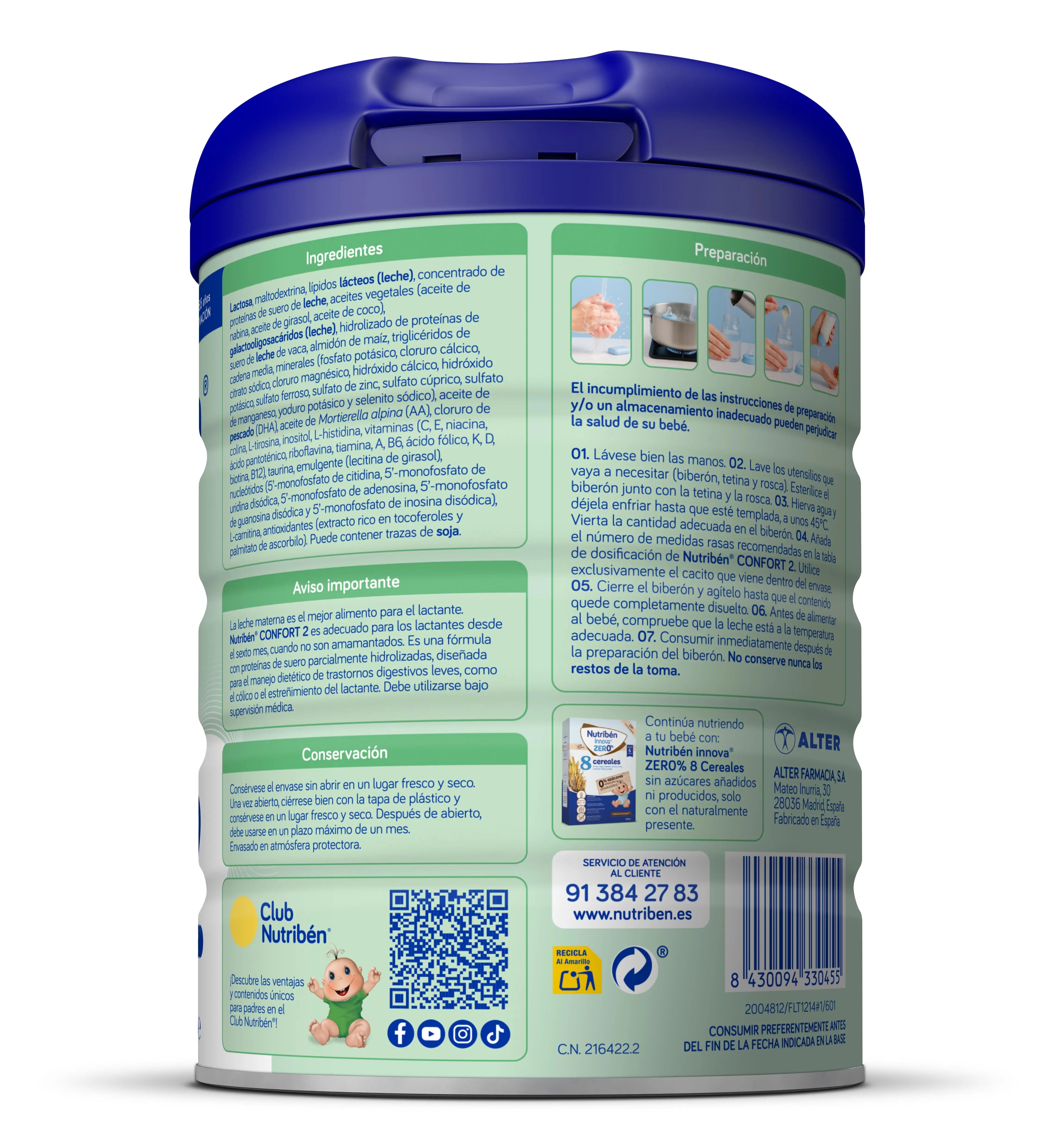Nutribén Confort 2 Lait de Continuation, 800 g