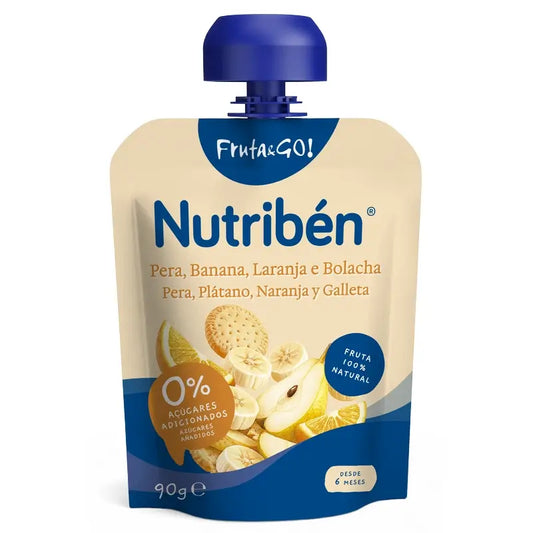 Nutriben Fruit&Go Poire Banane Orange Biscuit 90 g