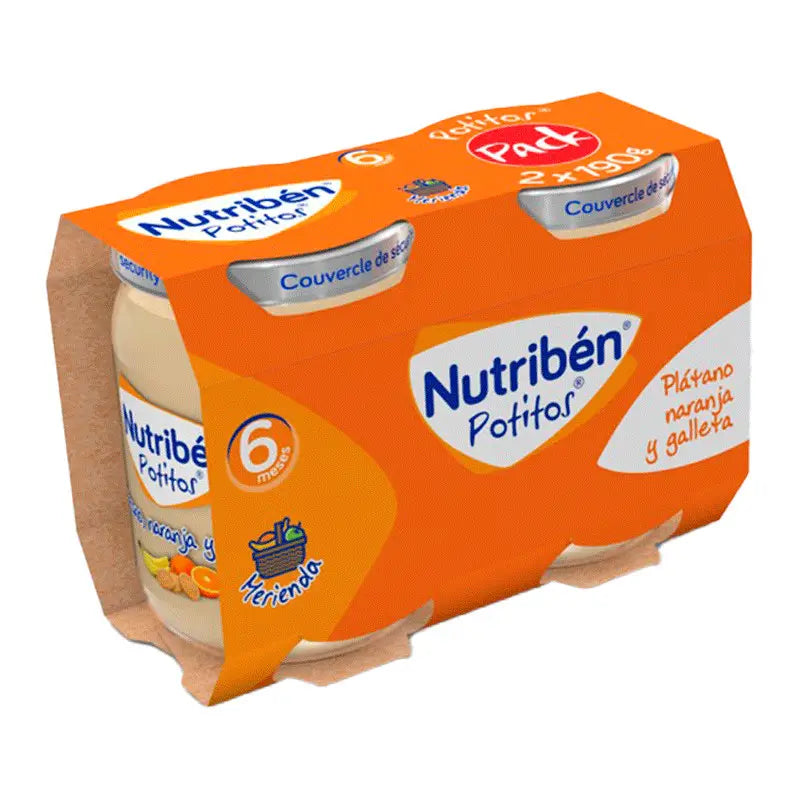 Nutriben Pack Pot Snack Banana, Orange and Biscuit 2X190g