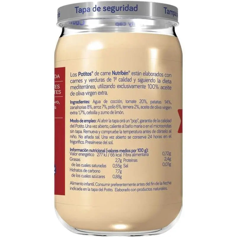 Nutriben Potito Poulet Veau Légumes, 6x235g