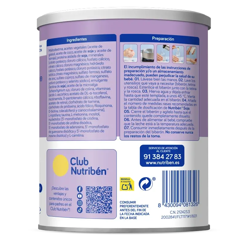 Lait hydrolysé de soja Nutribén 400g