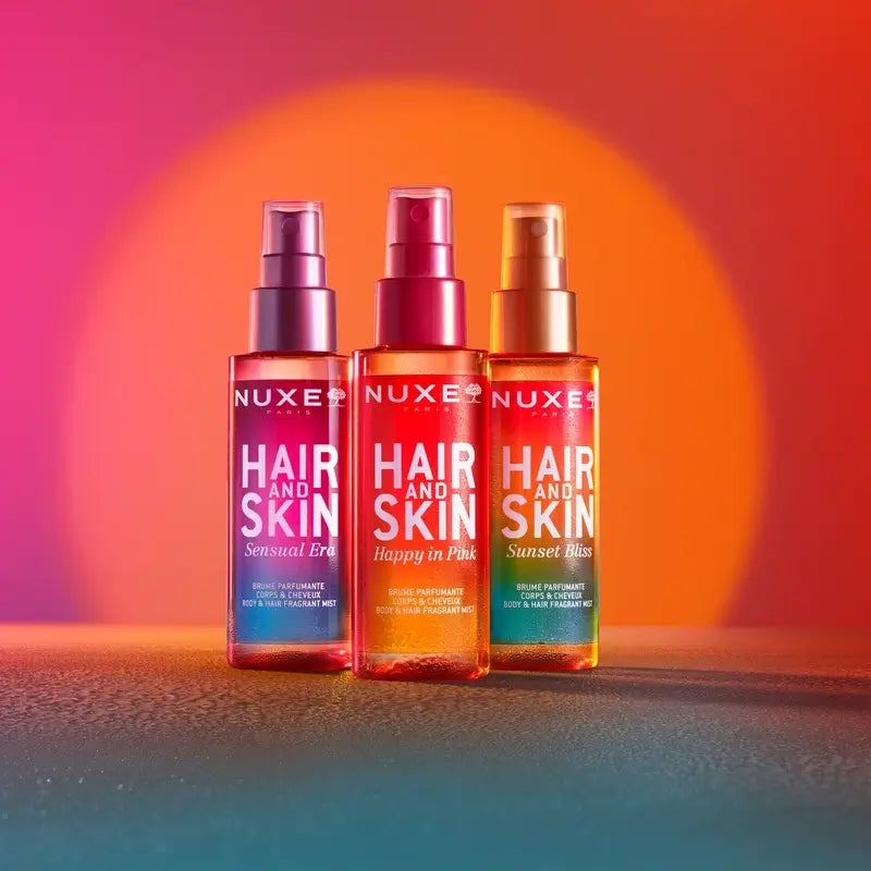 Nuxe Hair & Skin Happy In Pink Brume parfumée pour le corps et les cheveux, 100 ml