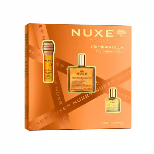 Nuxe Prodigieux Coffret Multi-Gammes Glow Infinite Huile Prod Or + Reve The Miel Labial + Huile Classic